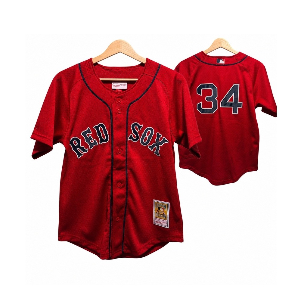 Mitchell Ness Youth M 10/12 David Ortiz 34 Boston Red Sox Cooperstown Jersey Red